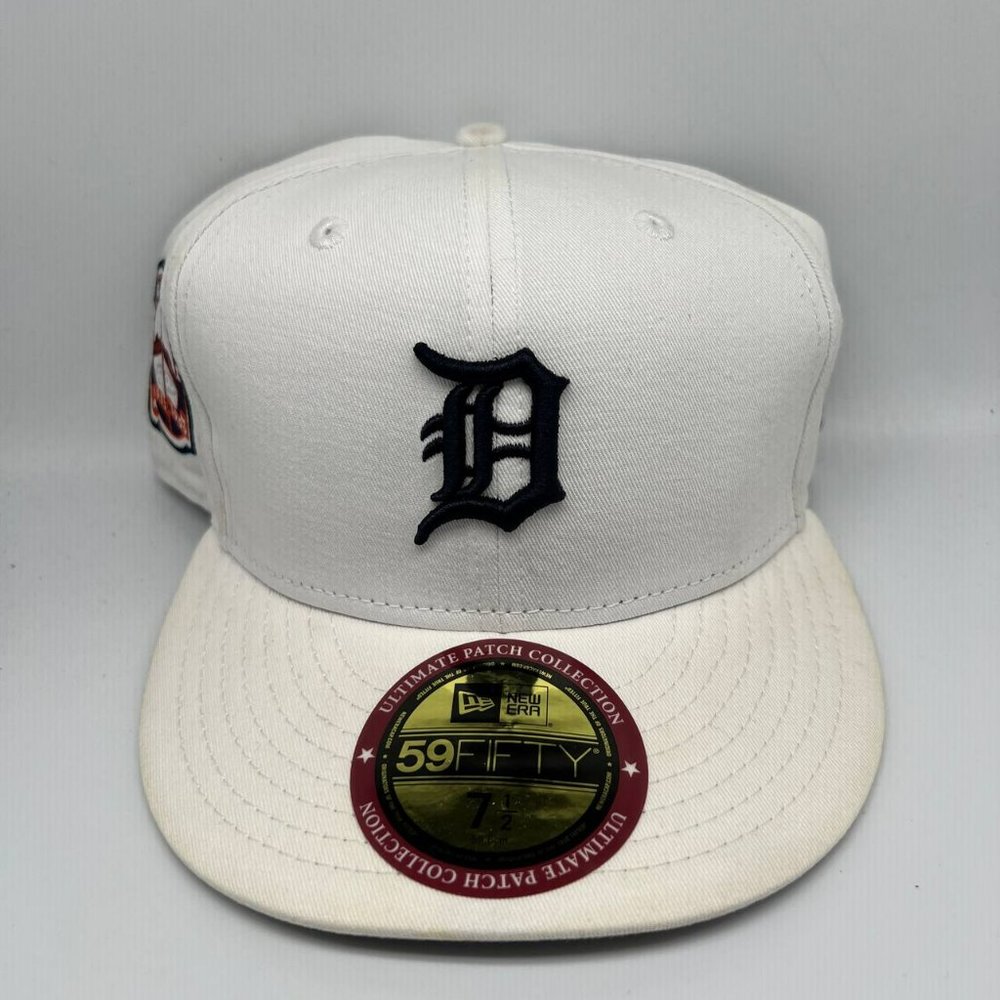 Detroit Tigers MLB 7 1/2 59Fifty New Era Hat Fitted Cap White Men - Picture 2 of 7